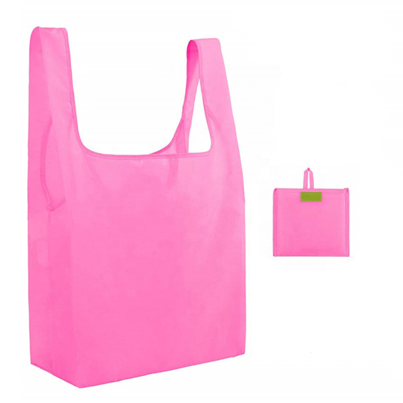 No Logo Wholesale Eco Friendly Foldable Polyester Tote Grocery Shopping Bag Reusable Blank Colorful Polyester Bag