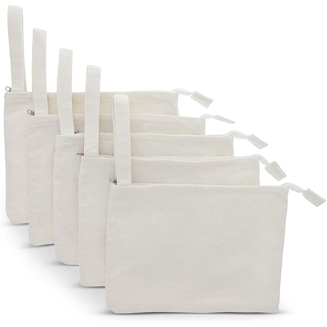Kundenspezifisches Großhandelslogo kleine Reißverschluss-Baumwollkosmetik-Segeltuch-Tasche