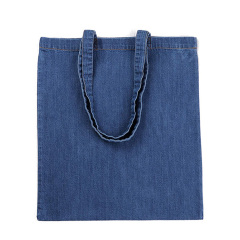 Kundenspezifische große einfache Gewebe-blaue Einkaufsschulter-Denim-Einkaufstasche