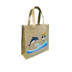 Las bolsas de asas promocionales laminadas reutilizables del yute del paño de las compras de Eco del logotipo de encargo del regalo que llevan
