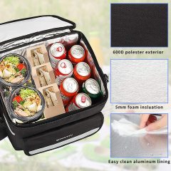 Переноска для велосипеда Сумка для доставки еды Алюминиевый термобелье для пиццы с подогревом В сумках-холодильниках Изолированный рюкзак для доставки еды