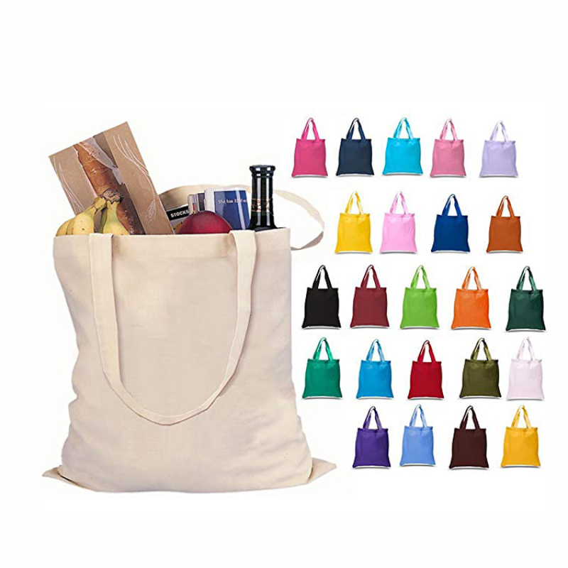 High Quality Hot Sale Canvas Shopping Bag Tote Bag Nature Blank Cotton Custom Logo Cotton Bag Tote Handle Customized Rope Handle