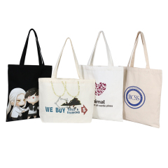Benutzerdefinierte Logo-Werbung, volle Baumwolle, Farbdruck, Umweltschutz, Segeltuch-Einkaufstasche mit Tasche