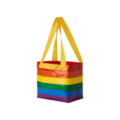 Новейшие тенденции Индивидуальный логотип Прочная двойная ручка Красочная тканая сумка из полипропилена