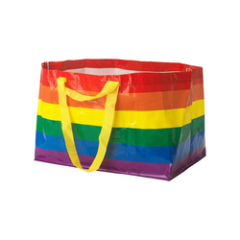 Новейшие тенденции Индивидуальный логотип Прочная двойная ручка Красочная тканая сумка из полипропилена