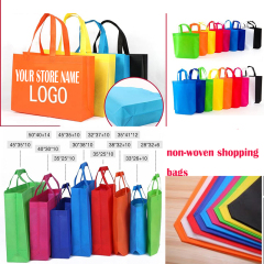 Bolsa de compras reutilizable con logotipo personalizado impreso no tejido