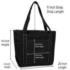 Einkaufstasche aus Baumwolle mit individuellem Logo, Einkaufstasche, Reisetasche für Frauen, Männer, Studenten, Büro, Schule, mit großem Fach