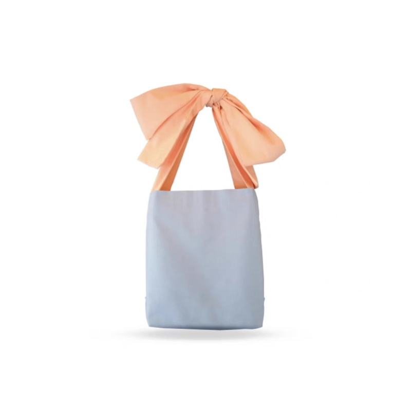 New Style Bowknot Cotton Canvas Tote Bags Bulk Shopping Bag with Custom Logo