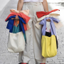 New Style Bowknot Cotton Canvas Tote Bags Bulk Shopping Bag with Custom Logo