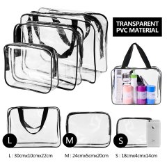 Vente en gros de grande capacité de stockage de maquillage Zip Lock Bag Sac de bijoux en PVC transparent