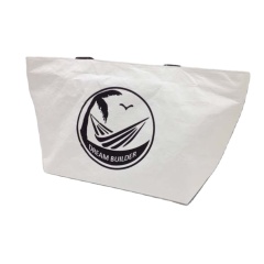 Изготовленная на заказ сумка для покупок эко тотализатора бумаги dupont tyvek печатания логотипа белая