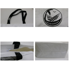 Custom logo print white dupont tyvek paper promotion eco tote shopping bag