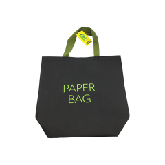 Shopping Kraft Paper Bags Customized Logo Pattern Letter large Black Women Tote Bag