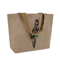 Einfache Art-kundenspezifische Muster aufbereitete Jute-Taschen-Säcke-Kaffeetaschen-Einkaufstasche