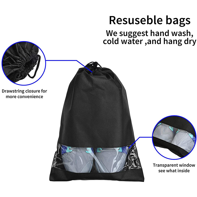 Waterproof Nylon Backpack Gym Drawstring Bag Customize Sport Clear Shoe Bags