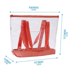 Fashion Travel PVC Plastic Hand Bags, Transparent Shoulder Tote Beach Bag Clear pvc handbag