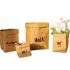 vente en gros sacs en papier kraft lavés recyclables de conception classique super capacité pour l'épicerie
