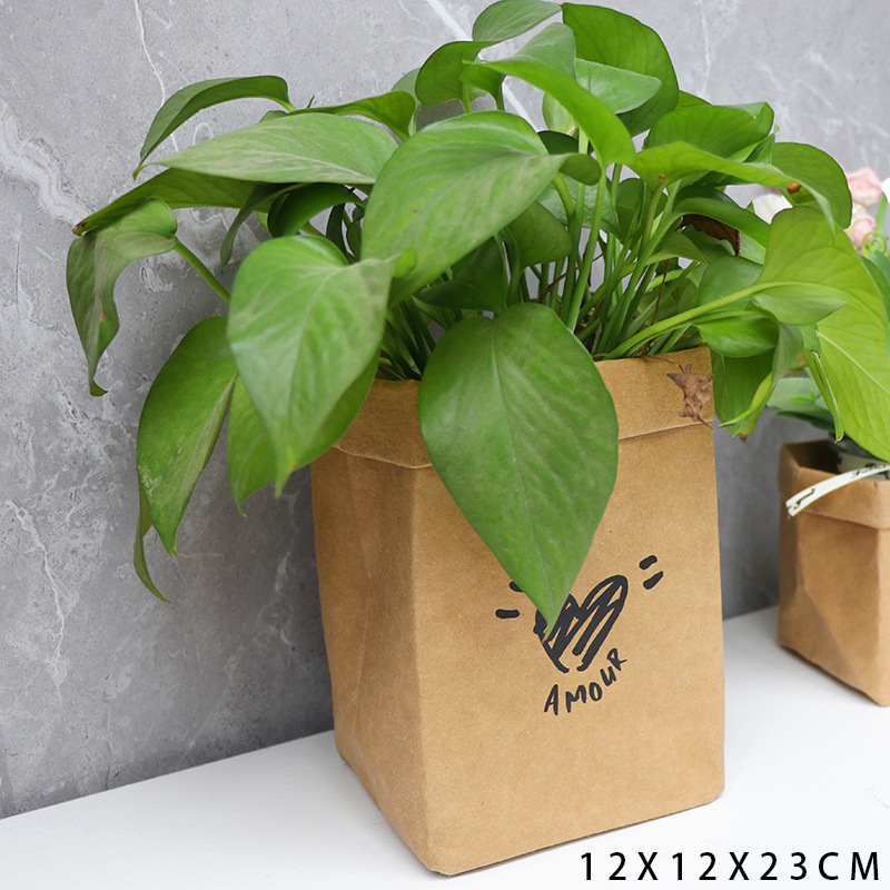 wholesale classic design recyclable washed kraft paper bags super capacity for groceries