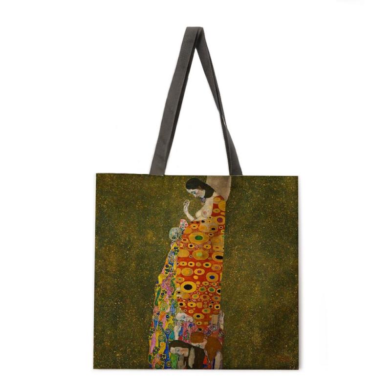 Oil Painting Shoulder Bag Art Prints Women Handbag Lady Big Capacity Canvas Shopping Bag Large Totes