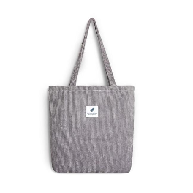 Women Fashion Corduroy Shoulder Bag Large Capacity Female Big Handbag Folding Reusable Shopping Bags