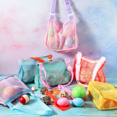 Изготовленный на заказ цветной плавательный пляжный сетчатый мешок для хранения игрушек сетчатые наплечные сумки с застежкой-молнией