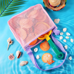 Изготовленный на заказ цветной плавательный пляжный сетчатый мешок для хранения игрушек сетчатые наплечные сумки с застежкой-молнией
