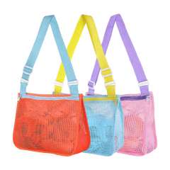 Benutzerdefinierte Farbe Schwimmen Aufbewahrung Netztasche Strandspielzeug Netz-Umhängetaschen mit Reißverschluss