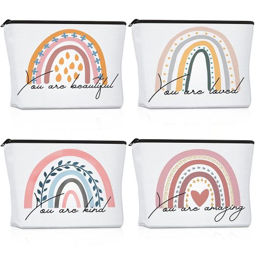 Wholesale Cosmetic Customized Printed Cotton Canvas With Zipper Style Pouch Bags