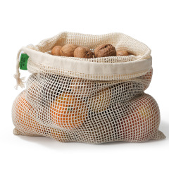 BSCI usine personnalisé coton maille produire sac ensemble cordon supermarché filet sac