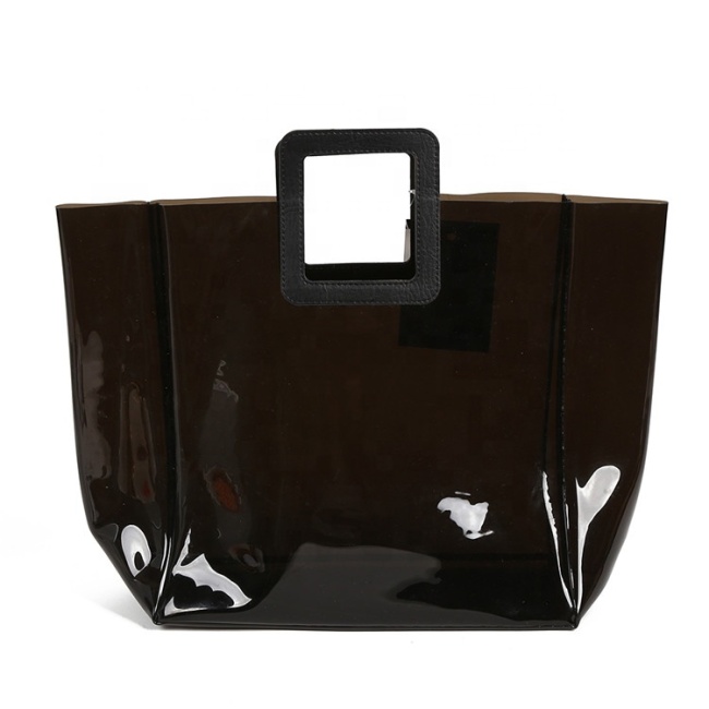 Großhandelsgroße Kapazitäts-kundenspezifisches Logo-transparente Plastikhandtasche tragen PVC-Einkaufstasche