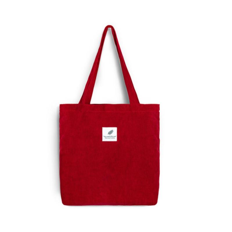 New Corduroy College Girls Schoolbag Shoulder Bag Women Solid High Capacity Shopping Shoulder Bag Travel Outdoor Beach Bag