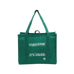 Maßgeschneiderte wiederverwendbare Einkaufstasche aus recyceltem Öko-Vliesstoff mit Logo