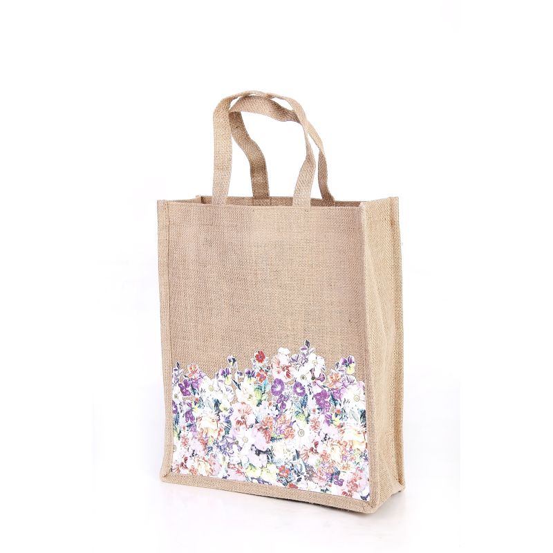 Wholesale Small Jute Shopping Bags Silkscreen Printing Jute Bags