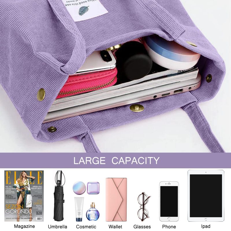 Custom fashion Handbags Women Corduroy Shoulder Bag Canvas Shoulder Corduroy Tote Bag