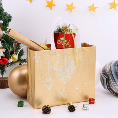 Venta directa de fábrica Bolsa de regalo de Navidad Tamaño de color personalizado Laminado PP Tote de tela no tejida para bolsas