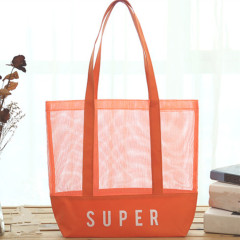 Benutzerdefinierte ultraleichte große personalisierte Strand-Mesh-Einkaufstasche Klare Strand-Sommer-Einkaufstasche