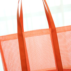Benutzerdefinierte ultraleichte große personalisierte Strand-Mesh-Einkaufstasche Klare Strand-Sommer-Einkaufstasche
