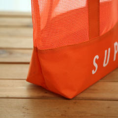 Grand sac fourre-tout en maille de plage personnalisé ultraléger personnalisé sac fourre-tout d'été de plage clair