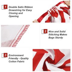 Bolso natural del regalo de la mochila del lazo de la lona de algodón de la promoción de la Navidad con el logotipo impreso aduana