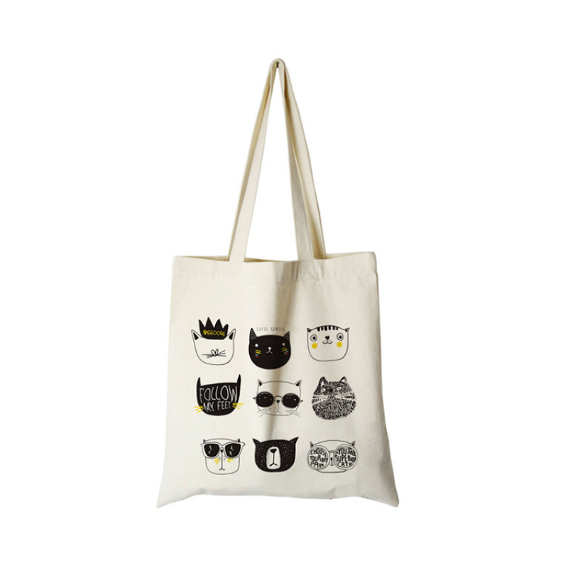 Customized logo eco friendly reusable tote cotton canvas shopping bag
