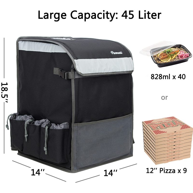 Restaurants Delivery Drivers 77L Big waterproof thermal Insulated Food Delivery Backpack