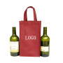 Heavy duty custom design reusable divided 6 bottles carrier non woven wine recycle bag