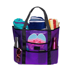 Heiße verkaufende Sommer-Maschen-Strand-Taschen-stilvolle tragbare Einkaufstasche