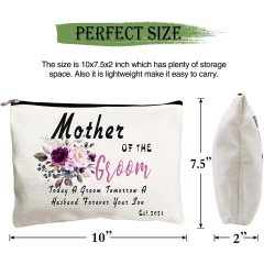 Bolsa de regalo cosmética de lona de algodón con logotipo personalizado para dama de honor, bolsa de maquillaje para invitados de boda