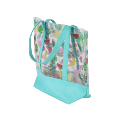 Bolsa de aseo personalizada para mujer, bolso de hombro de PVC transparente con asa