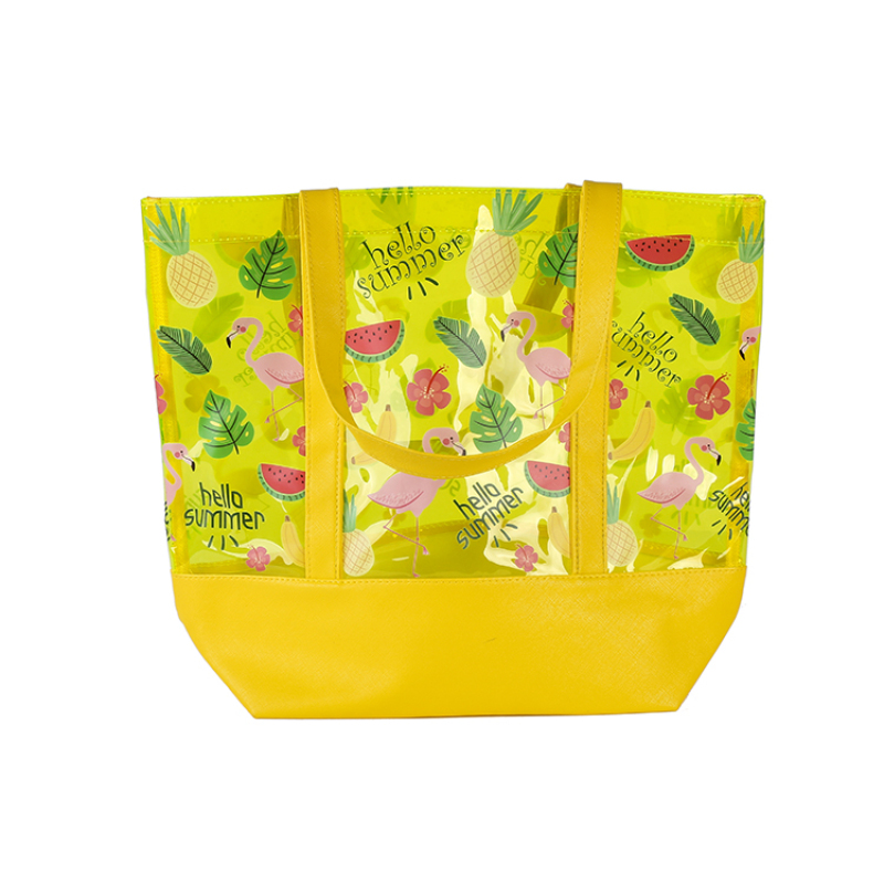 Custom Women Tote Toiletry Bag Transparent PVC Shoulder Bag with Handle