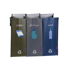 Индивидуальный перерабатываемый мешок для мусора с ламинированной печатью логотипа, полипропиленовый тканый мешок для мусора, экологически чистые мешки для мусора с нейлоновой ручкой