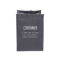 Bolsa de basura tejida pp reciclable personalizada con logotipo laminado, bolsas de basura ecológicas con asa de nailon
