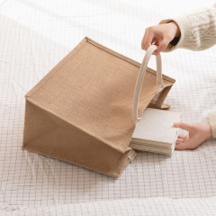 Usine de gros de sacs à main en toile de jute imprimés personnalisés Eco Sac fourre-tout en jute réutilisable