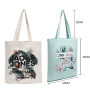 customized recycle organic cotton canvas tote shopping bag with print logo promotional supplier